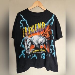 Vintage American Thunder Buffalo Lightning Motorcycle  T Shirt AOP